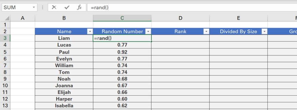 Randomly Assign Names To Groups The ExcelHub